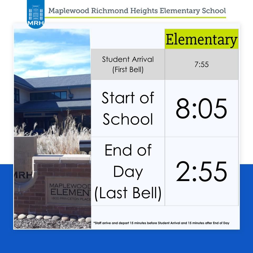 School Bell Times, 2023-2024